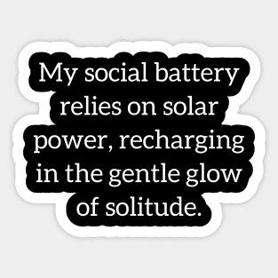 Solar-Powered Introvert Recharging Sticker